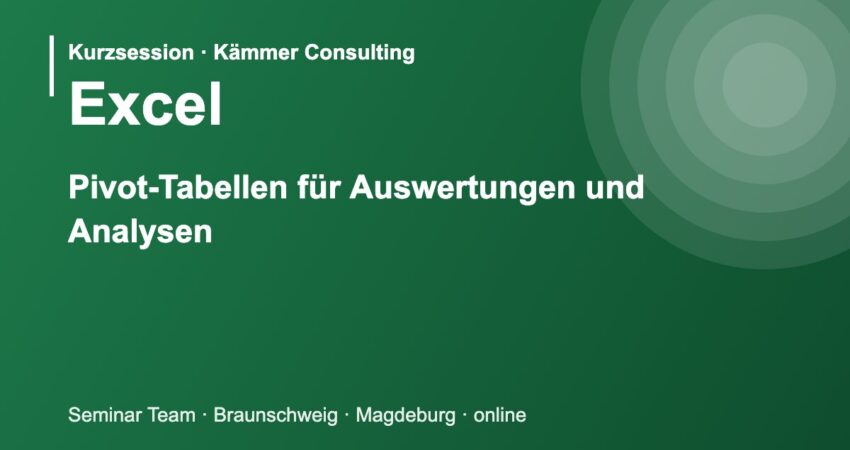 Illustration zum Seminar Microsoft Excel: Pivot-Tabellen für Auswertungen und Analysen