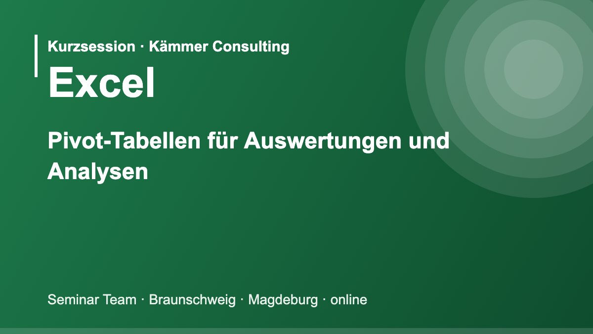 Illustration zum Seminar Microsoft Excel: Pivot-Tabellen für Auswertungen und Analysen