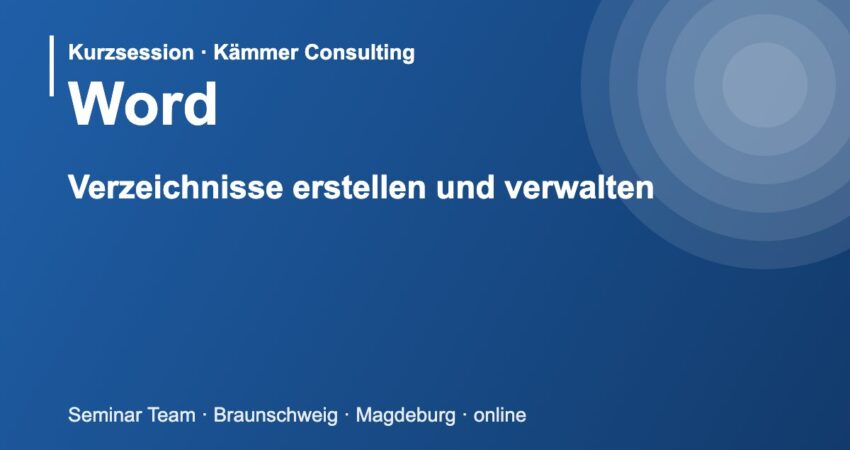 Illustration zum Seminar Microsoft Word: Verzeichnisse erstellen und verwalten