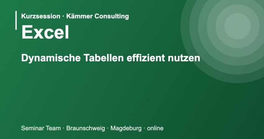 Illustration zum Seminar Microsoft Excel: Dynamische Tabellen effizient nutzen