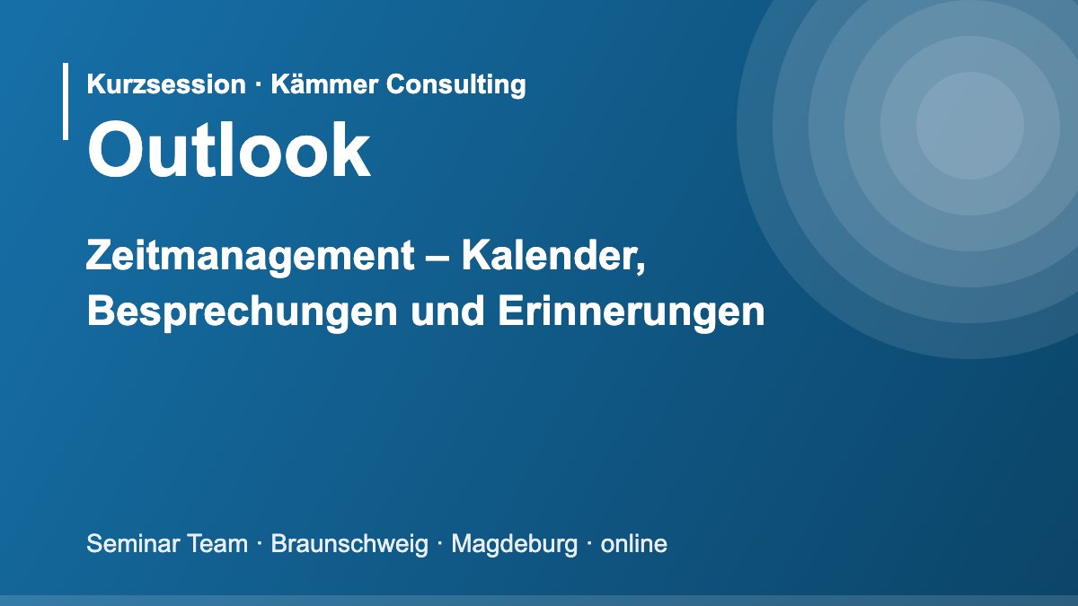 Illustration zum Seminar Microsoft Outlook: Zeitmanagement – Kalender, Besprechungen und Erinnerungen