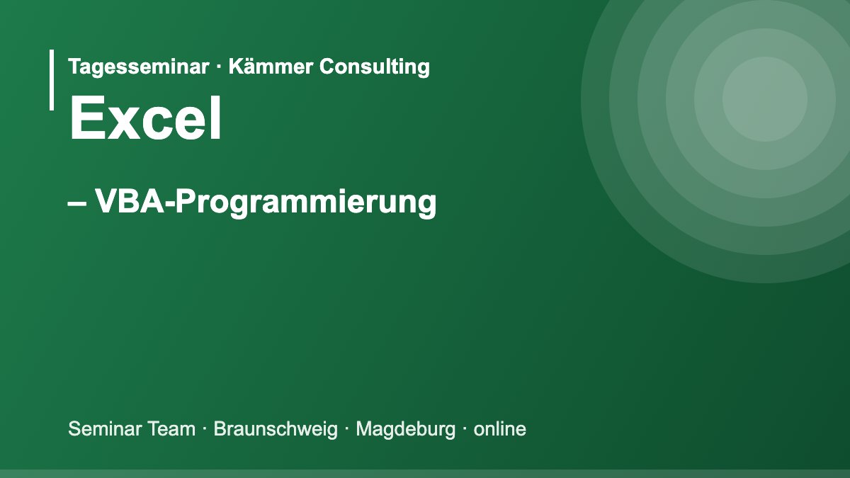 Illustration zum Seminar Microsoft Excel – VBA-Programmierung