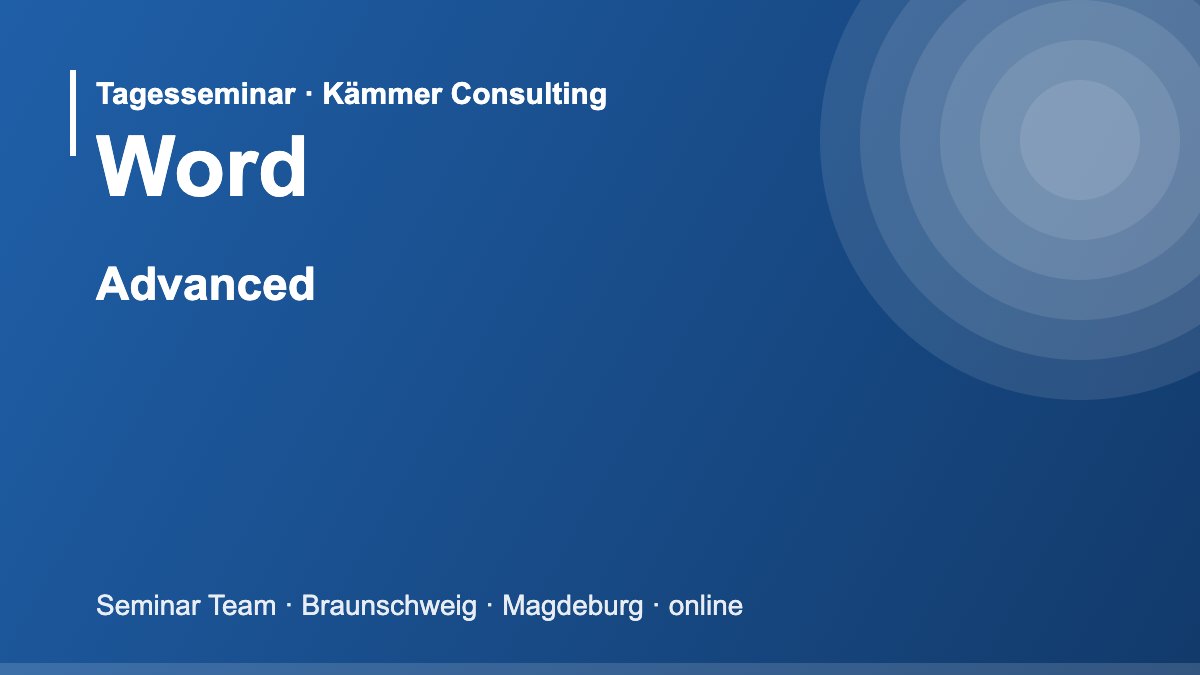 Illustration zum Seminar Microsoft Word Advanced