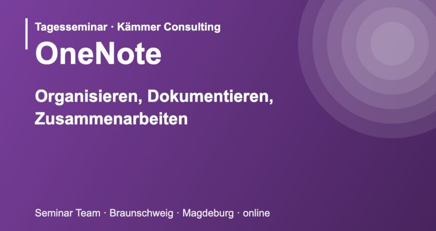 Illustration zum Seminar Microsoft OneNote Organisieren, Dokumentieren, Zusammenarbeiten