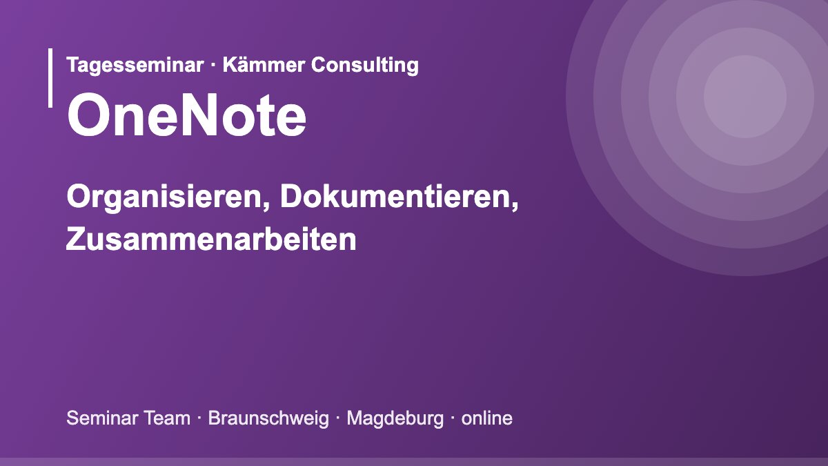 Illustration zum Seminar Microsoft OneNote Organisieren, Dokumentieren, Zusammenarbeiten